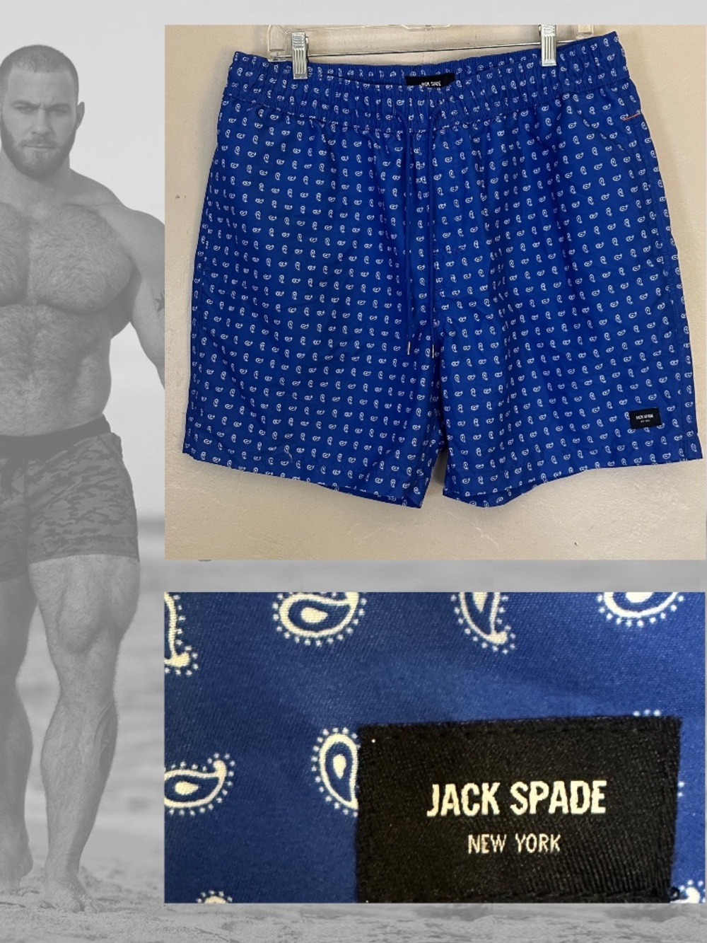 Jack Spade Swim Trunks XL Gently worn 100% polyester 36-40" waist 6" inseam